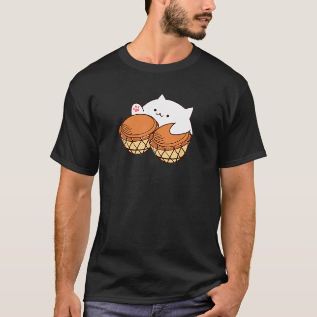 T-shirt Marchandise de chat Bongo Mème de chat mignon (Devant)