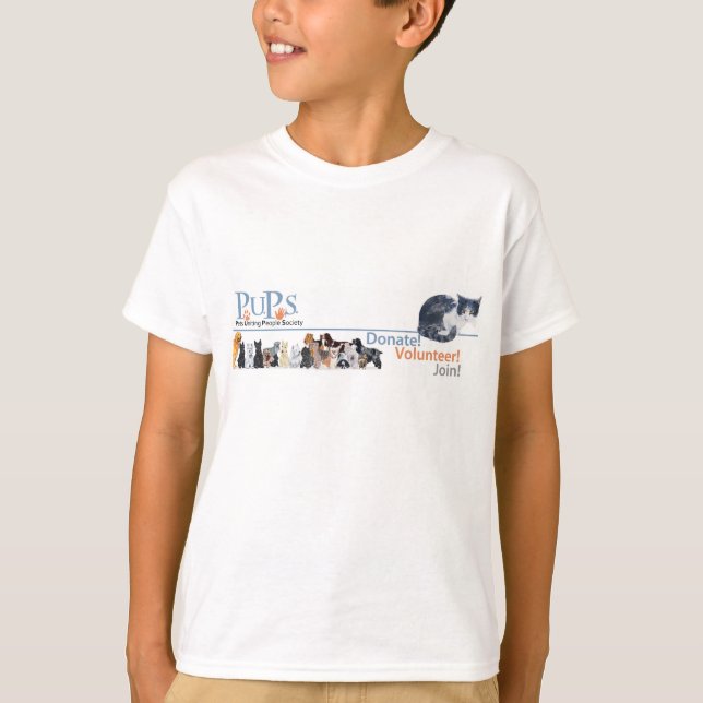T-shirt Marchandise de logo de PUPs avec chat en smoking (Devant)