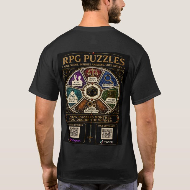 T-shirt Marchandises Énigmes JDR (Dos)