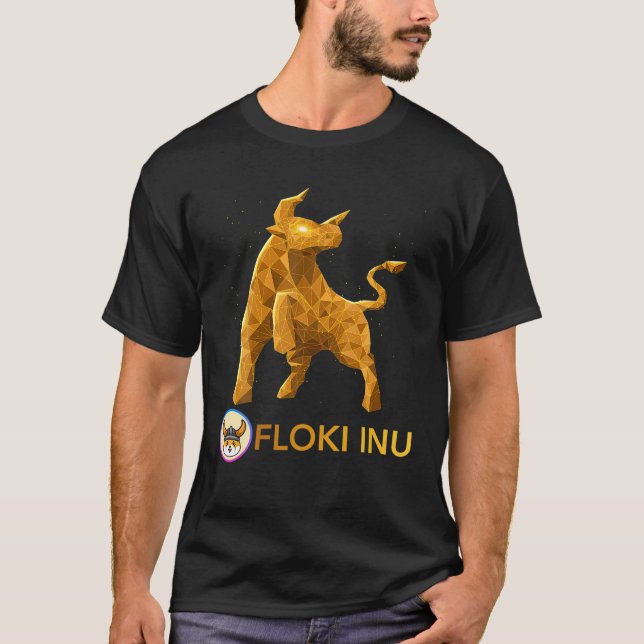 T-shirt Marché Bull Floki Inu Pièce À La Lune Crypto Toke (Devant)