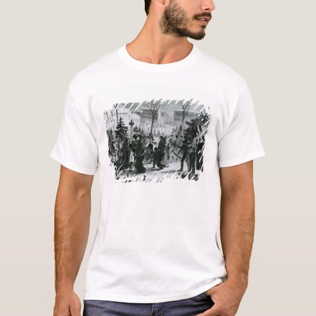 T-shirt Marché d'arbre de Noël dans l'Augustusplatz (Devant)