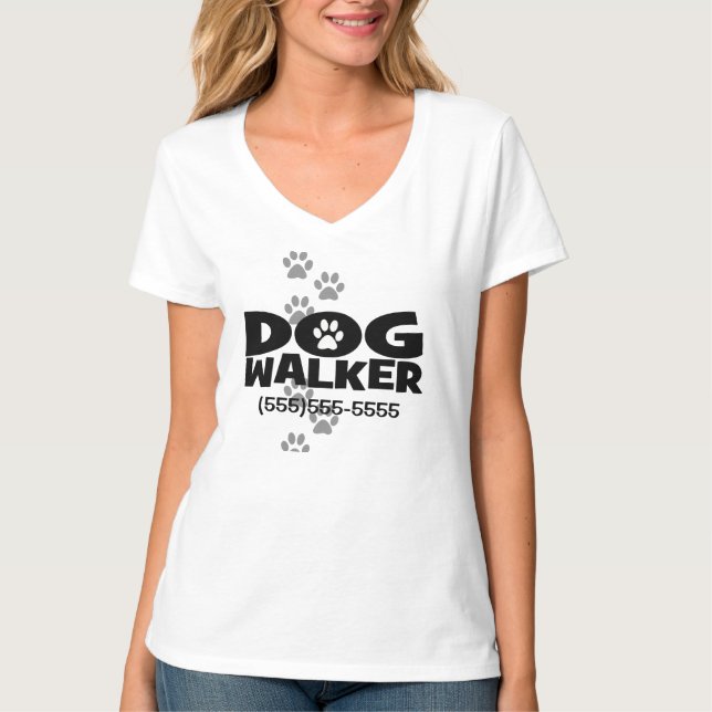 T-shirt Marche de chien et promotion de marcheur de chien (Devant)