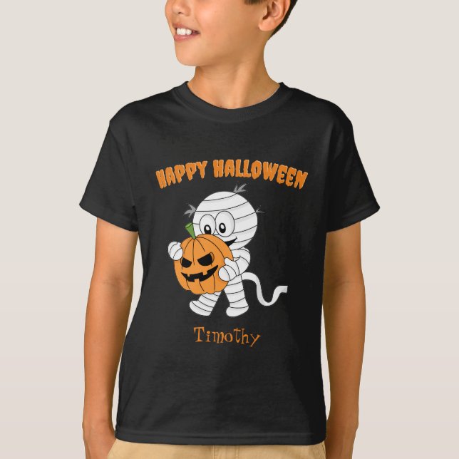 T-shirt Marche de maman mignonne avec Citrouille d'Hallowe (Devant)