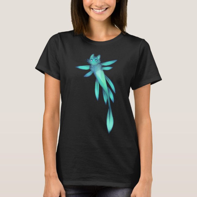 T-shirt marché de poissons volants bleus (Devant)