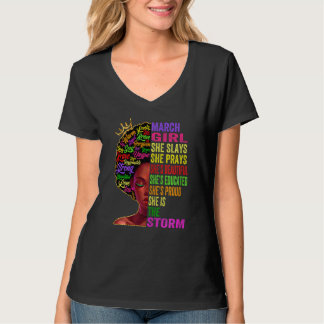 T-shirt Marche des femmes Fille elle envoie et prie Mars B