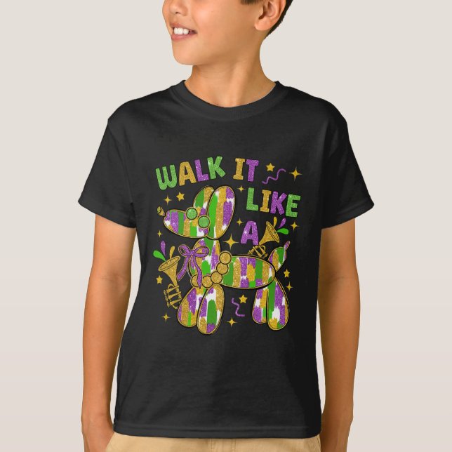T-shirt Marche Drôle Comme Un Chien Mardi Gras Super (Devant)