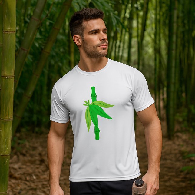 T-shirt Marche en bambou vert avec Feuilles tropicaux (Créateur téléchargé)