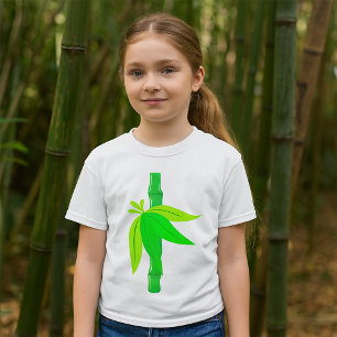 T-shirt Marche en bambou vert avec Feuilles tropicaux