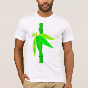 T-shirt Marche en bambou vert avec Feuilles tropicaux