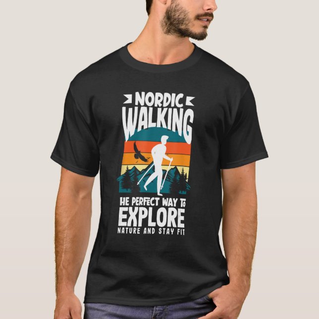 T-shirt Marche nordique la meilleure façon d'explorer la n (Devant)