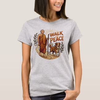 T-shirt Marche pour la paix, moine bouddhiste vintage et c