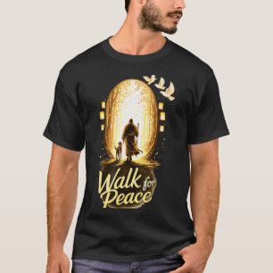 T-shirt Marche pour la paix moine spirituel avec chien et 