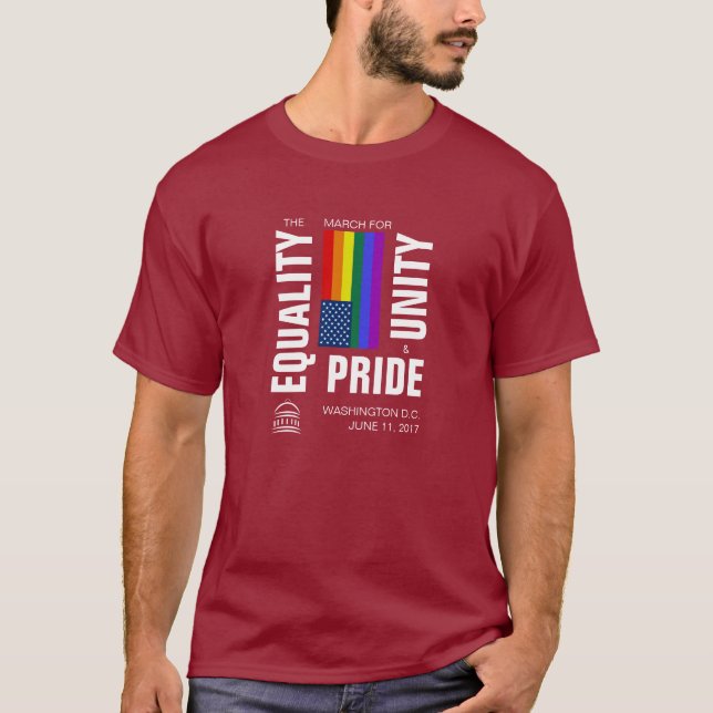 T-shirt Marche pour l'égalité pour l'unité et la fierté Te (Devant)