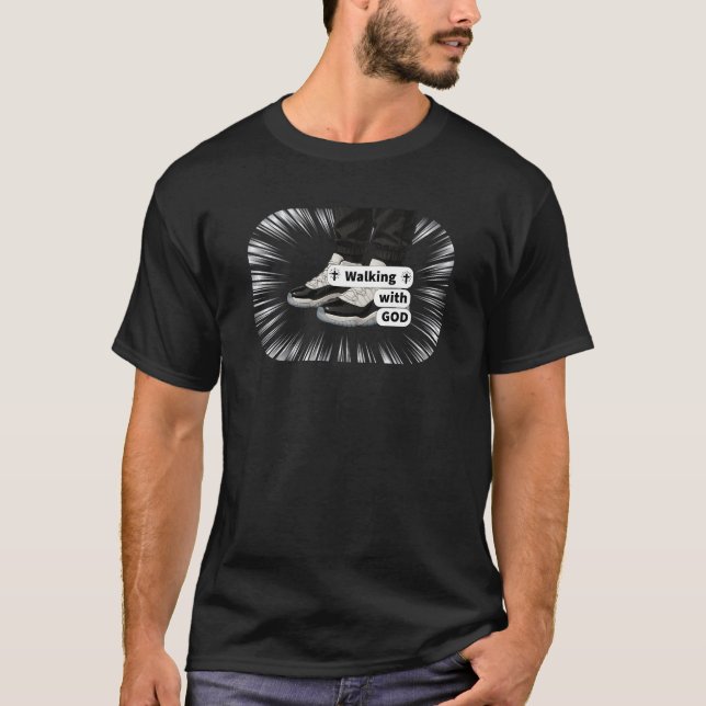 T-shirt Marcher avec DIEU - Chrétien (2ème) (Devant)