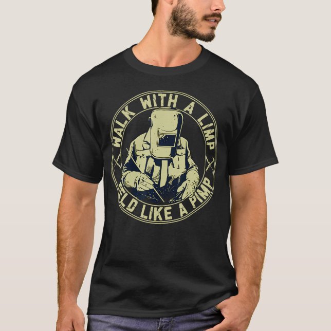 T-shirt Marcher avec une soudure de boiteux comme un soute (Devant)