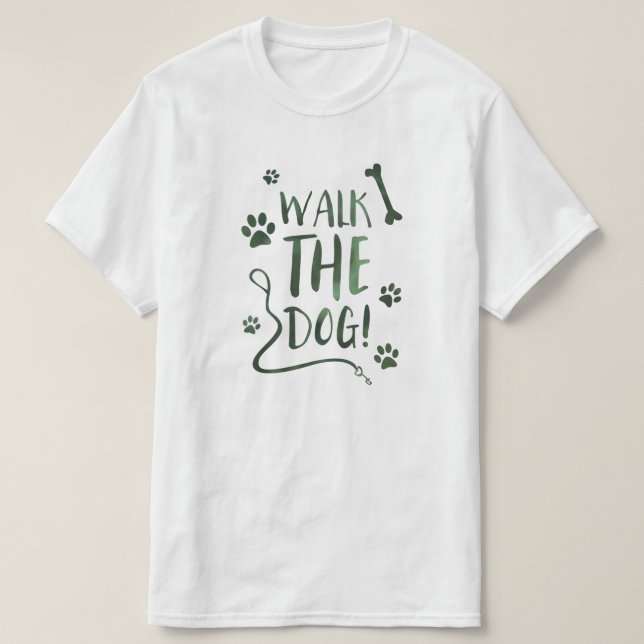 T-shirt marcher le chien (Design devant)