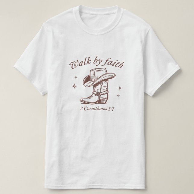 T-shirt marcher par la foi (Design devant)