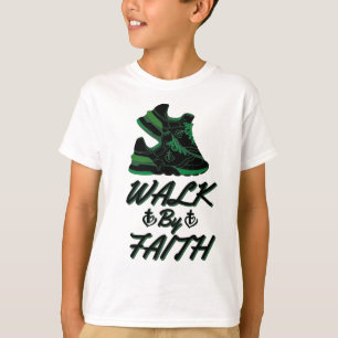 T-shirt Marcher par la foi Bible Citation du garçon