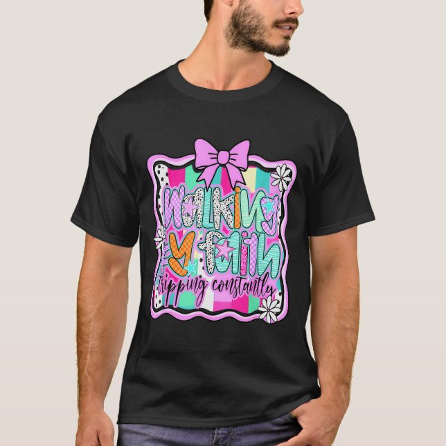 T-shirt Marcher par la foi en trébuchant constamment Bibli (Devant)