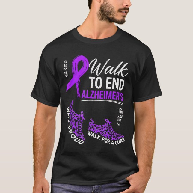 T-shirt Marcher pour un ruban violet de sensibilisation à  (Devant)