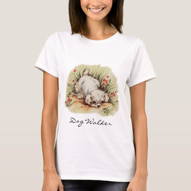 T-shirt marcheur de chien vintage (Devant)