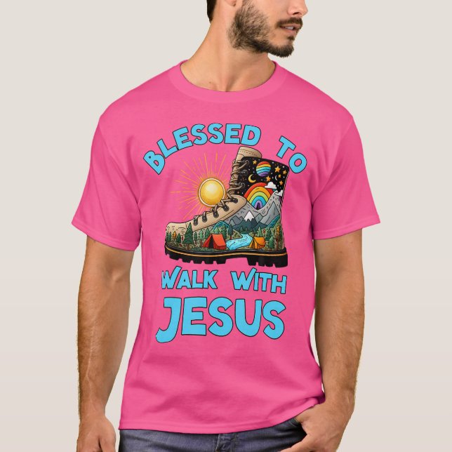 T-shirt Marchez Avec Jésus-Christ Pour Les Campeurs Qui Ra (Devant)
