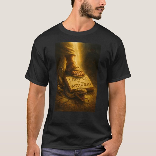 T-shirt "Marchez en autorité" - Luc 10:19 Chemise (Devant)