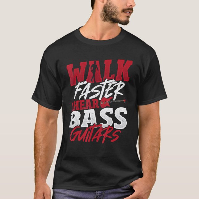 T-shirt Marchez plus vite, j'entends des guitares basses J (Devant)