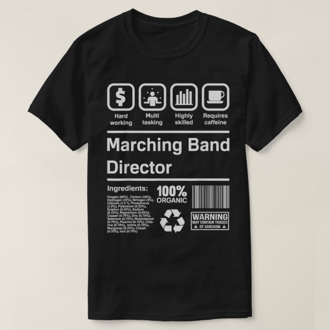 T-shirt Marching Band Directeur Cadeaux Drôle (Design devant)