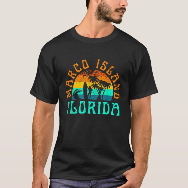 T-shirt Marco Island Beach Floride Surf Beach Ocean Wav (Devant)