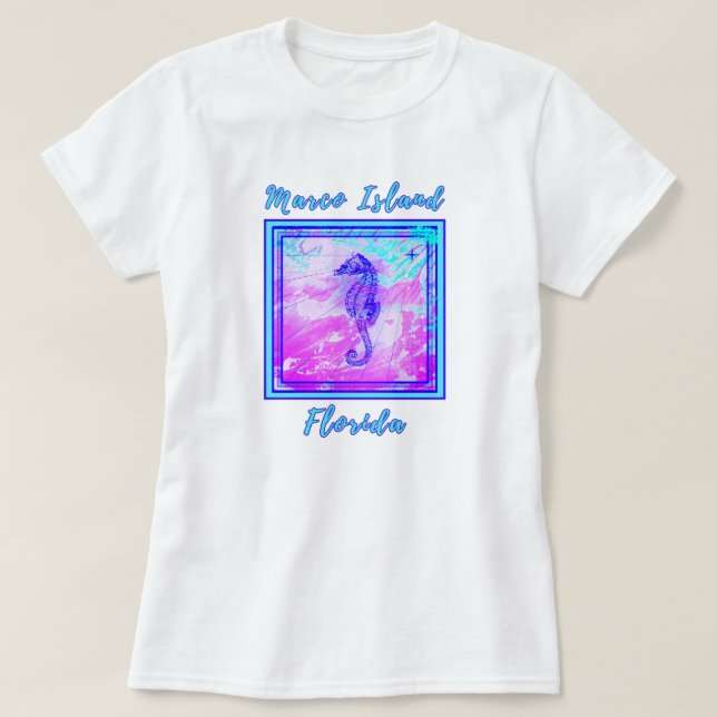 T-shirt Marco Island Florida Joli Vacances À Cheval De Mer (Design devant)