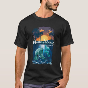 T-shirt Marco Island Florida Manatee Cadeaux Pour Hommes F