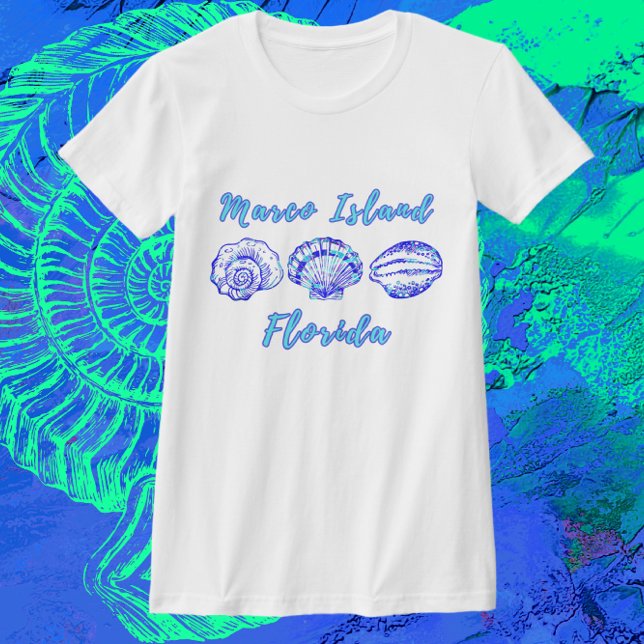 T-shirt Marco Island Floride Joli océan Bleu coquillages (Créateur téléchargé)