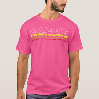 T-shirt Marcos prénom drôle vintage coucher de soleil Marc