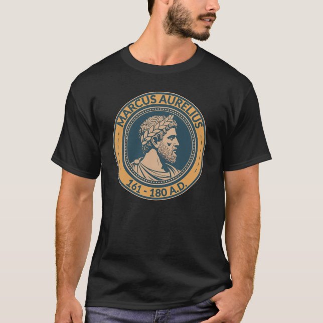 T-shirt Marcus Aurelius Roman Emperor Illustration Badge (Devant)