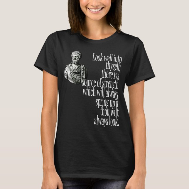 T-SHIRT MARCUS AURELIUS SOURCE DE FORCE EN VOUS-MÊME (Devant)