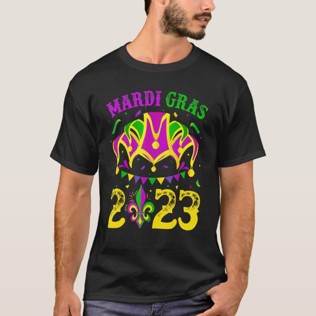 T-shirt Mardi Gras 2023 Mask Beads Costume Hommes Femmes G (Devant)