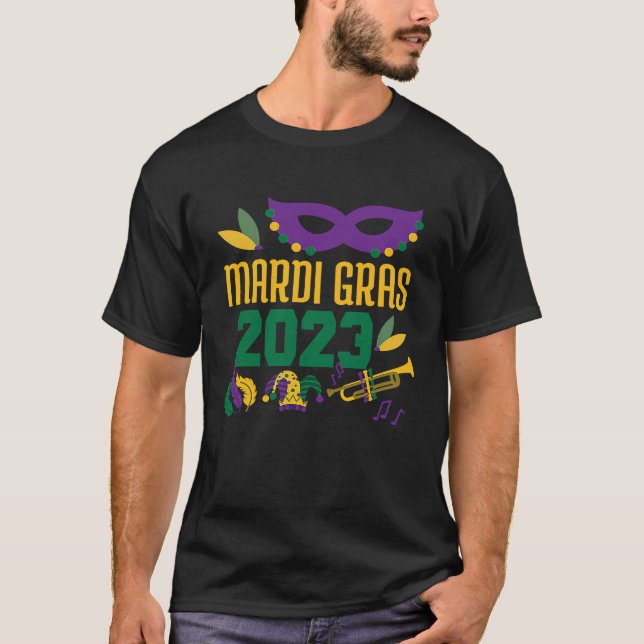 T-shirt Mardi Gras 2023 Party Mardi Festival Parade perle  (Devant)
