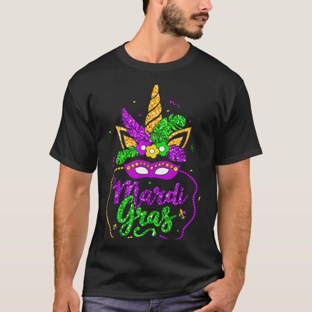 T-shirt Mardi Gras 2024 Mask Beads New Orlean Party Women  (Devant)