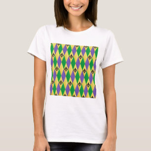 T-shirt Mardi Gras Arlequin Fleur De Lis