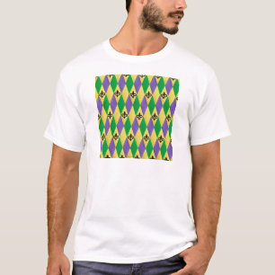 T-shirt Mardi Gras Arlequin Fleur De Lis
