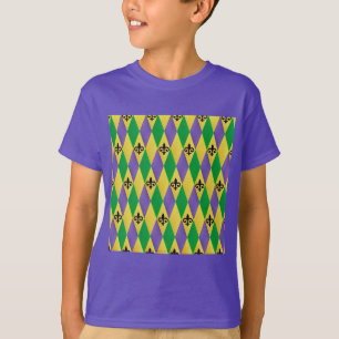 T-shirt Mardi Gras Arlequin Fleur De Lis