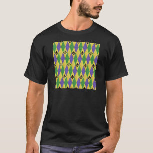 T-shirt Mardi Gras Arlequin Fleur De Lis