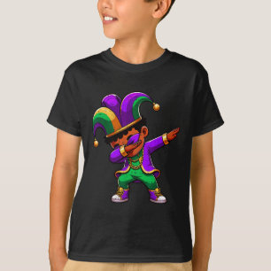 T-shirt Mardi Gras Black Boys Dabbing Funny Outfit Jester