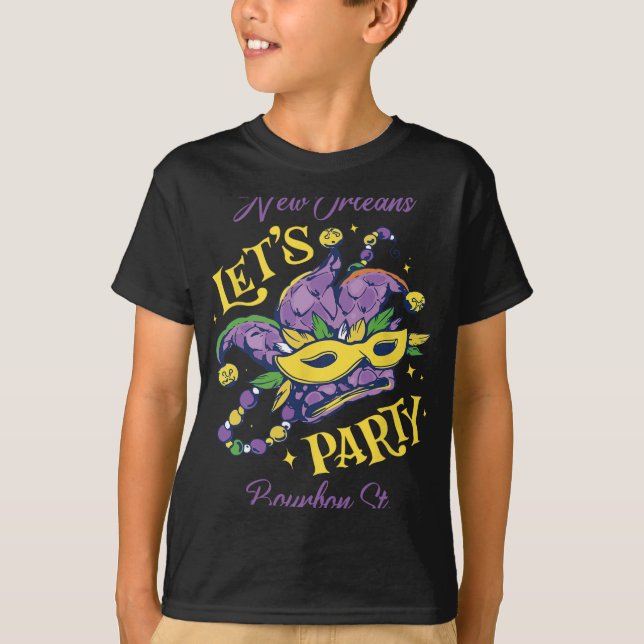 T-shirt Mardi Gras Bourbon Street New Orleans Souvenir Lou (Devant)