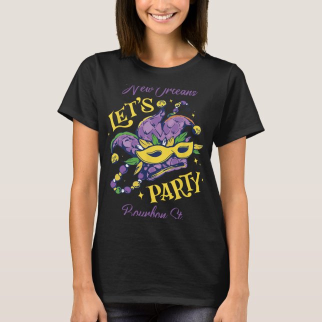 T-shirt Mardi Gras Bourbon Street New Orleans Souvenir Lou (Devant)