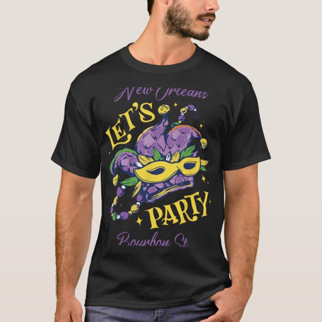 T-shirt Mardi Gras Bourbon Street New Orleans Souvenir Lou (Devant)