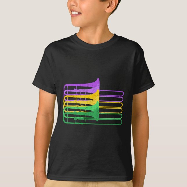 T-shirt Mardi Gras Br Trombone Marching Orchestra (Devant)