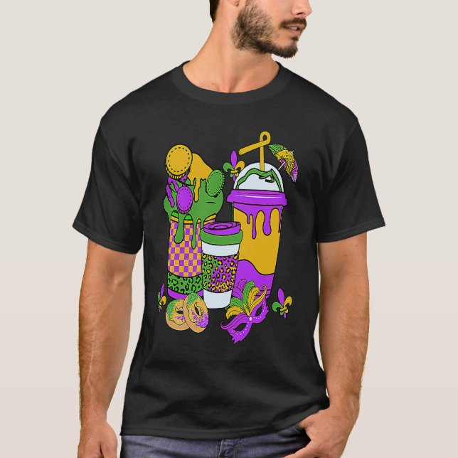 T-shirt Mardi Gras Café Latte Retro Mardi Gras Carnaval (Devant)