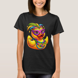 T-shirt Mardi Gras Canard Porté Mardi Gras Perles Costume